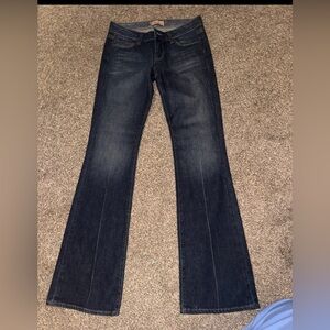 PAIGE Dark Indigo Flare Jeans- low rise